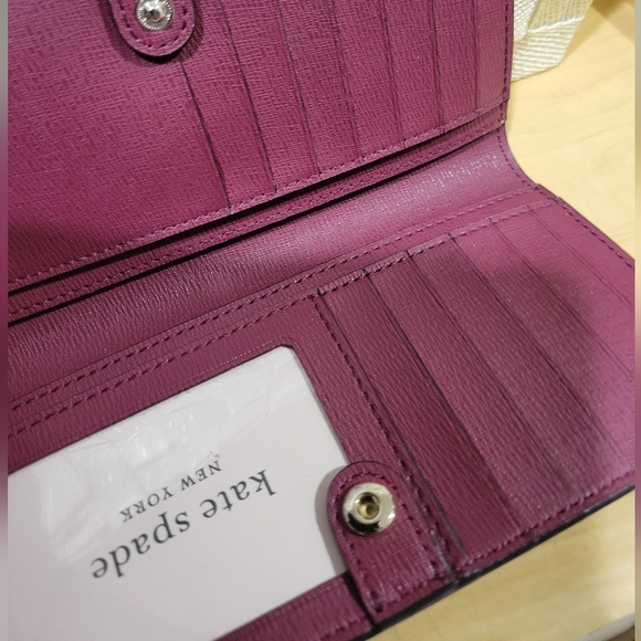 Kate Spade Slim Bifold Wallet Leather, 6.5” Wide, 3.5” Height, Leather - Picture 2 of 6